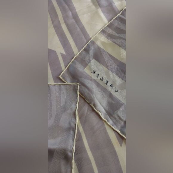 Jaeger Silk Scarf Lavender and Cream Geometric Scarf with Modern Design - Picture 11 of 12